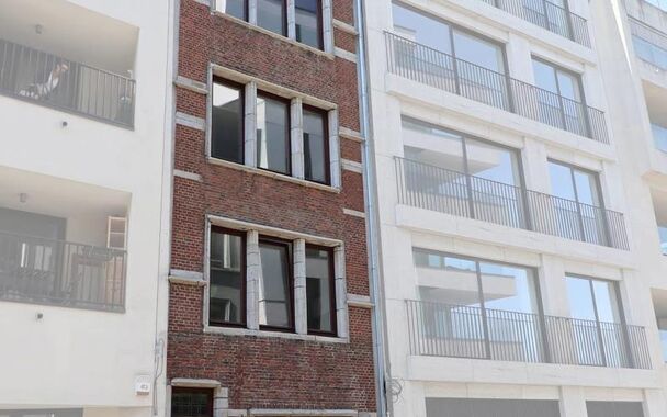Dit stijlvol gerenoveerd appartement bevindt zich in het centrum van Antwerpen op wandelafstand van de Kaaien. Het volledig appartement is voorzien van een tegelvloer in parketlook. De inkomhal geeft enerzijds toegang tot de ruime en lichtrijke eetkamer (