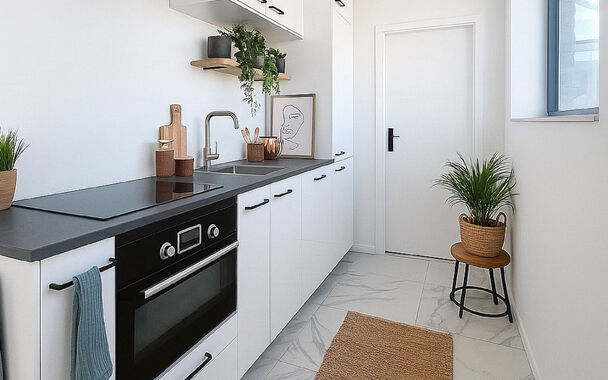 Luxueus gerenoveerd 1-slaapkamer dakappartement met een uniek dakterras ca30m&sup2; met een open uitzicht over Antwerpen en de haven van Antwerpen.
Het gerenoveerde appartement biedt alle comfort, met een ruim zonne terras, ideaal voor ontspanning. Dit appart