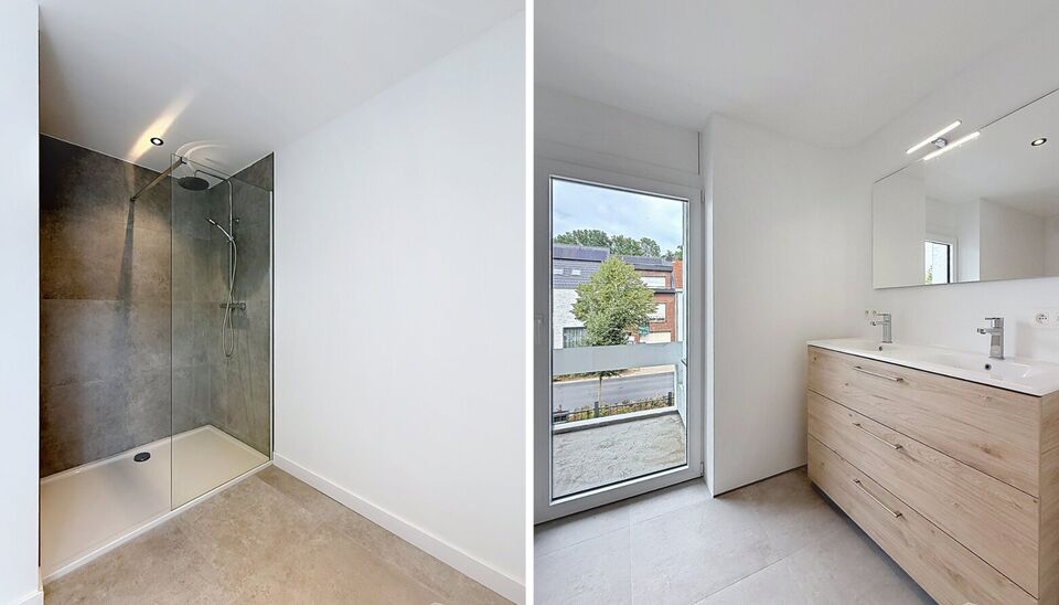 Gerenoveerd ruim duplex appartement (ca. 135m&sup2;) met tuin en terras. Ruime woon- en eetkamer (ca.43m&sup2;) op tegelvloer, met open ingerichte leefkeuken (ca. 10m&sup2;) en stenen werkblad. De keuken is voorzien van inductiekookplaat, dampkap, micro, oven, koelka