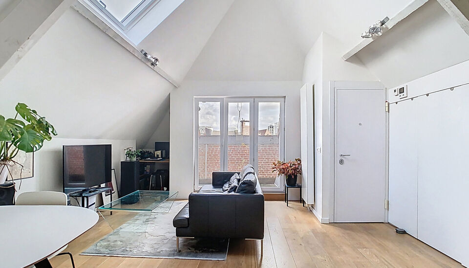 In een voormalige neoclassicistische burgerwoning, volledig gerenoveerd en omgevormd tot een kleinschalig appartementsgebouw met EPC-label B, vind je dit stijlvolle appartement van 60 m&sup2;. Instapklaar wonen in het hart van Antwerpen!

Het appartement bevi