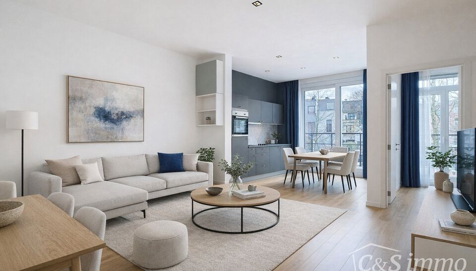 Mooi appartement op de eerste verdieping met twee slaapkamers vlakbij Park Spoor Noord. Aan de achterzijde een lichtrijke leefruimte (ca 28m&sup2;) met open keuken. De moderne keuken is uitgerust met keramische kookplaat, oven, dampkap, vaatwasser en koelkast