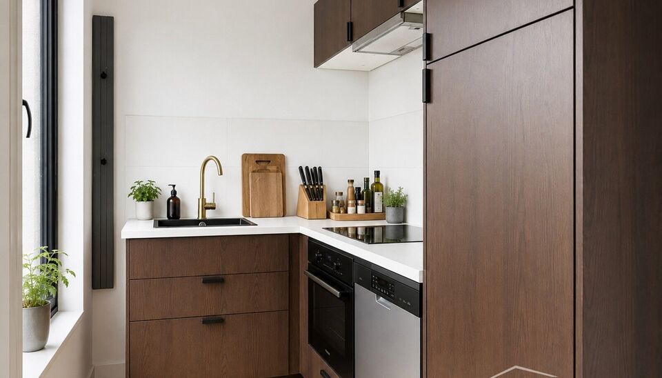 Stijlvol gerenoveerd appartement op de bovenste verdieping van een kleinschalig gebouw in de expowijk.
Inkomhal, lichtrijke leefruimte (31 m&sup2;), afgewerkt met een mooie laminaatvloer. De grote vernieuwde ramen zorgen voor overvloedig natuurlijk licht en e