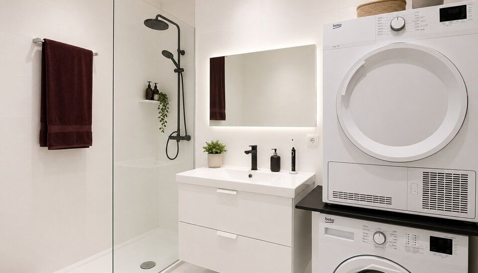 Stijlvol gerenoveerd appartement op de bovenste verdieping van een kleinschalig gebouw in de expowijk.
Inkomhal, lichtrijke leefruimte (31 m&sup2;), afgewerkt met een mooie laminaatvloer. De grote vernieuwde ramen zorgen voor overvloedig natuurlijk licht en e