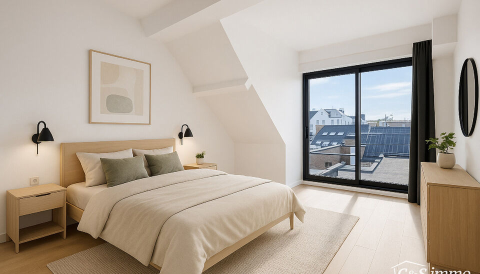 Tip top afgewerkt duplex appartement met 2 slaapkamers.  Dit appartement biedt een perfecte balans tussen comfort en stijl, gelegen in de levendige en vernieuwende wijk Stuivenberg. Bij binnenkomst inkomhal met een apart toilet. De lichtrijke leefruimte o