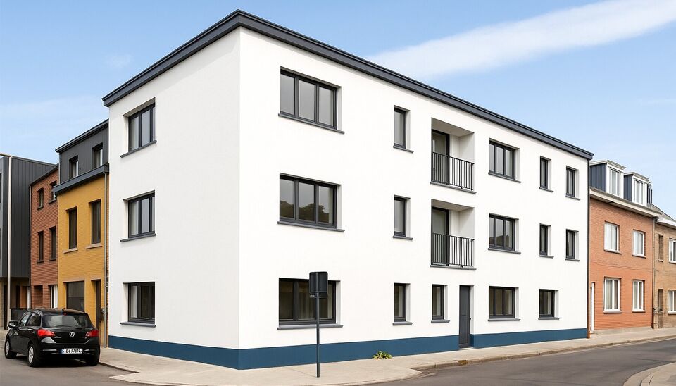 Laatse unit te koop met mooi rendement
Stap binnen in dit smaakvol afgewerkte appartement, gelegen in een klasse vol gerenoveerd gebouw op wandelafstand van het centrum van Edegem.
De inkomhal biedt directe toegang tot de moderne open keuken, volledig uit