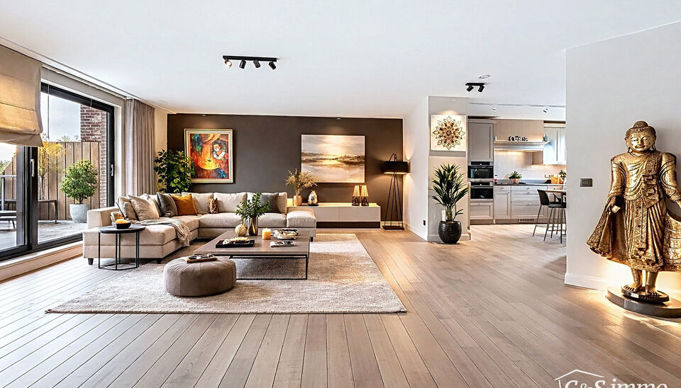 Op de vijfde verdieping van een verzorgd gebouw vindt u dit prachtige dakappartement van 137 m&sup2;, gerenoveerd in 2019, dat comfort en stijl perfect combineert.
De grote leefruimte van 44 m&sup2; met ruime raampartijen en parketvloer geniet van veel licht en b