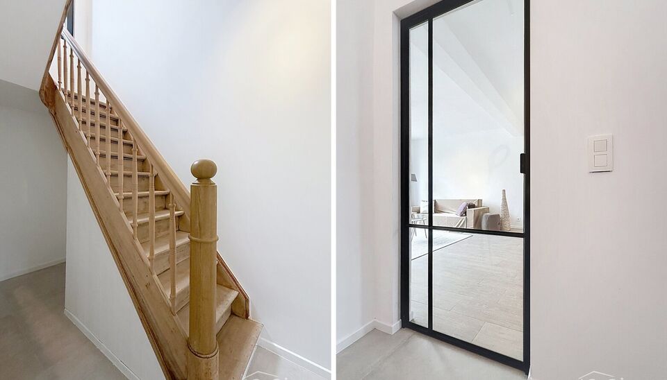 Deze smaakvol gerenoveerde woning ligt in de aangename woonwijk Mariaburg, op wandelafstand van winkels en openbaar vervoer. Bij het binnenkomen wordt u verwelkomd in een gezellige inkomhal. De ruime leefruimte (ca. 33 m&sup2;) met keramische parketvloer slui